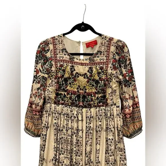 Anthropologie Bhanuni by Jyoti Far Fields Beaded Embellished Floral Midi 4P - Picture 4 of 11